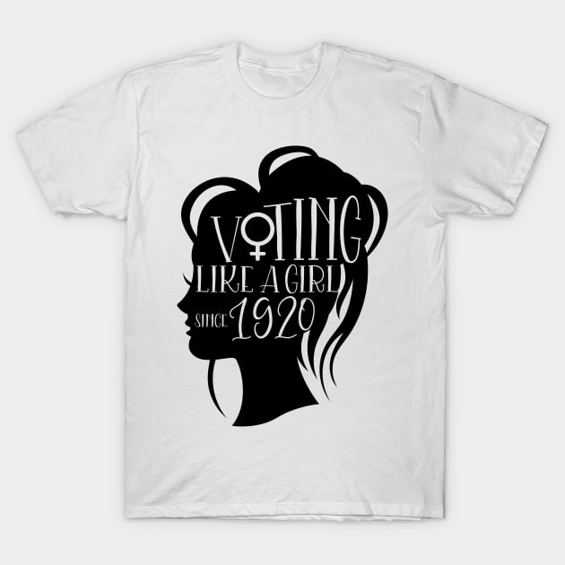 Voting like a girl since 1920 T-Shirt by Coral Graphics